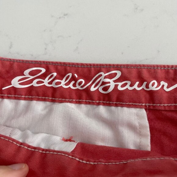 Eddie Bauer Legend Wash Stretch Slightly Curvy Cotton Shorts Cayenne Red Sz 8 - Picture 5 of 9